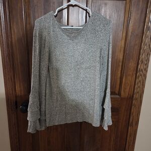 White Birch Heathered Gray Blouse